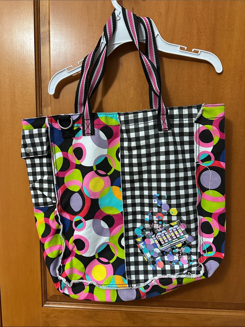 NWOT LittleMissMatched Candy Circles Gingham Tote Bag Disney Springs Vintage